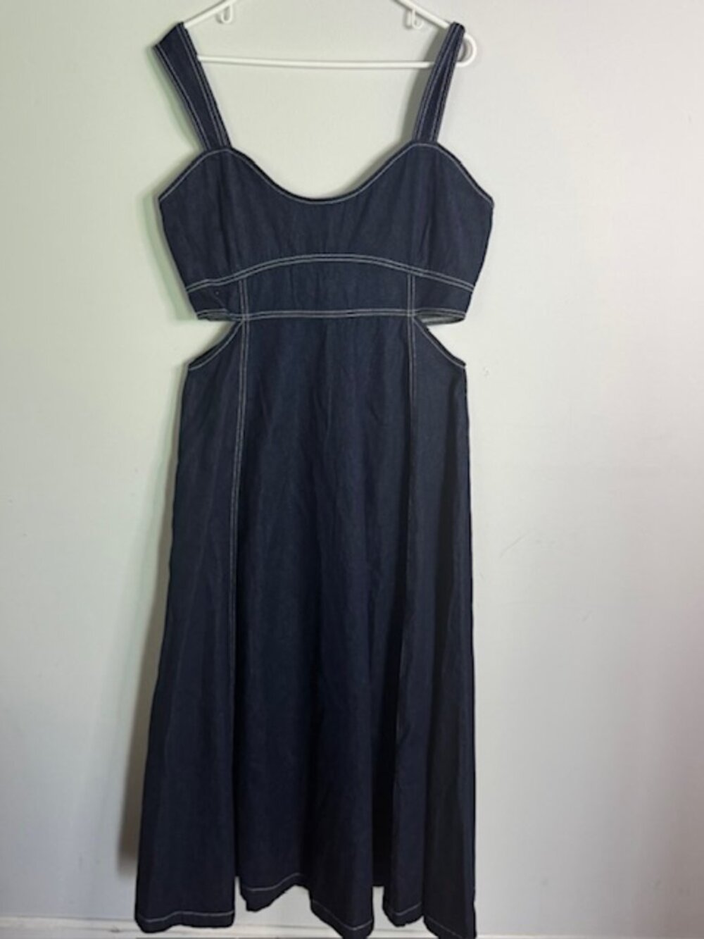 Anthropologie Aureta Corset Denim Cutout Dress Size Large NEW!!!